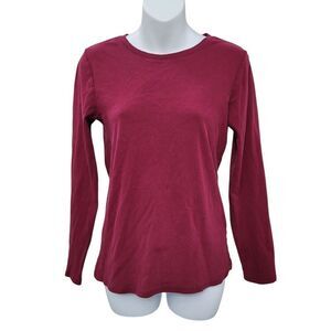 2/$20 Joe Fresh Burgundy Red Long Sleeve Top Tee Size: M